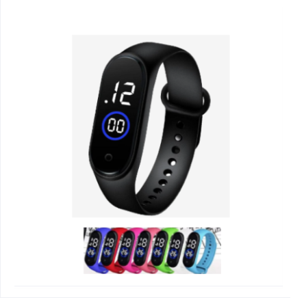 Latest M4 LED Watch Digital Sports Bracelet for Boys & Girls – Waterproof Touch Display – Random Band Color (Without Box)