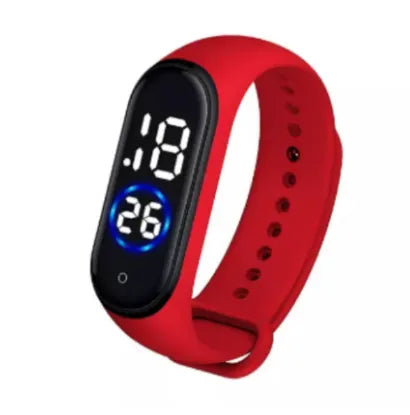 Latest M4 LED Watch Digital Sports Bracelet for Boys & Girls – Waterproof Touch Display – Random Band Color (Without Box)