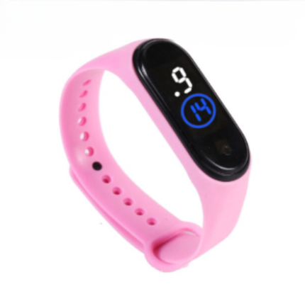 Latest M4 LED Watch Digital Sports Bracelet for Boys & Girls – Waterproof Touch Display – Random Band Color (Without Box)