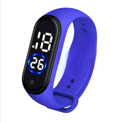 Latest M4 LED Watch Digital Sports Bracelet for Boys & Girls – Waterproof Touch Display – Random Band Color (Without Box)