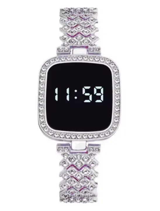 Chic Women’s Digital Display Watch with Elegant Bracelet Strap – Stylish &amp; Comfortable,